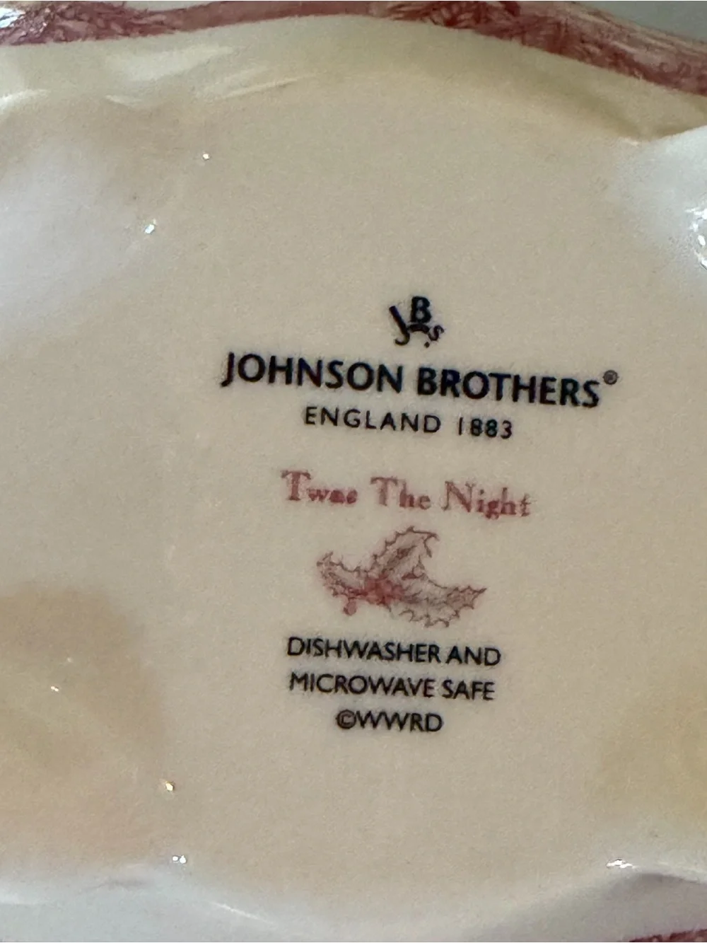 Johnson Brothers Twas the Night Christmas Gravy Boat & Underplate Set